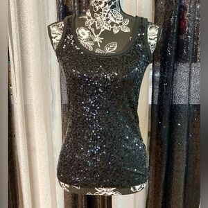 Womens Black Sequin Tank-top by J•Crew